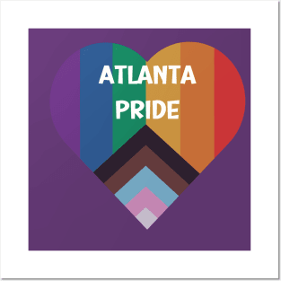 Atlanta LGBTQ Pride Love Heart T-Shirt Pride Flag Top - Celebratory Gay Rights Clothing - Perfect Pride Month Gift Posters and Art